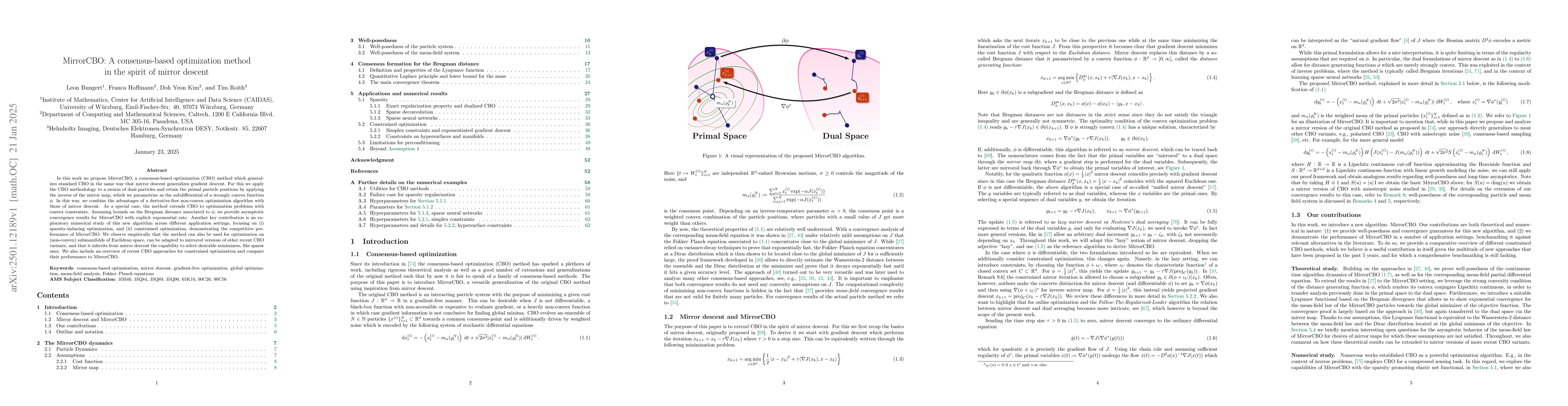 Thumbnail for MirrorCBO: A consensus-based optimization method in the spirit of mirror
  descent