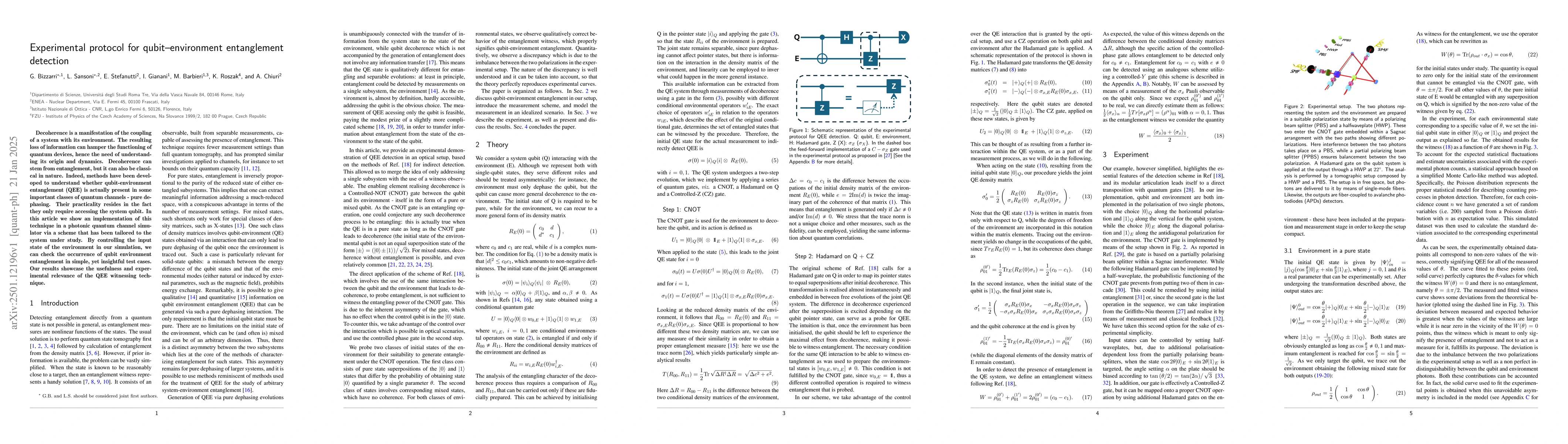 Thumbnail for Experimental protocol for qubit-environment entanglement detection