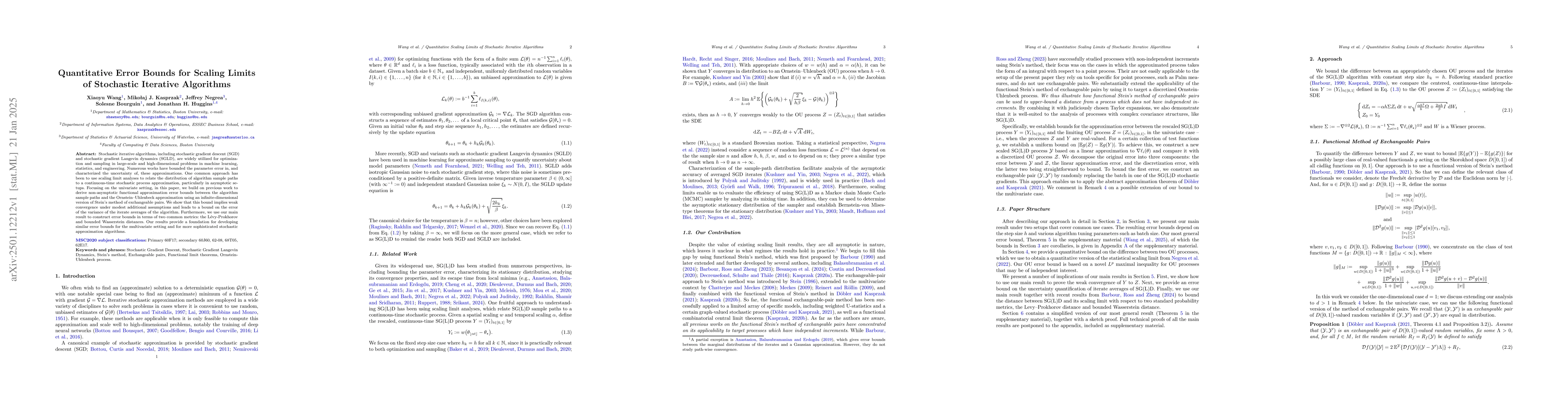Thumbnail for Quantitative Error Bounds for Scaling Limits of Stochastic Iterative
  Algorithms