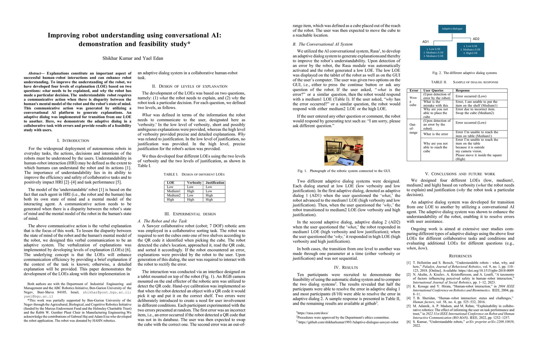 Thumbnail for Improving robot understanding using conversational AI: demonstration and
  feasibility study