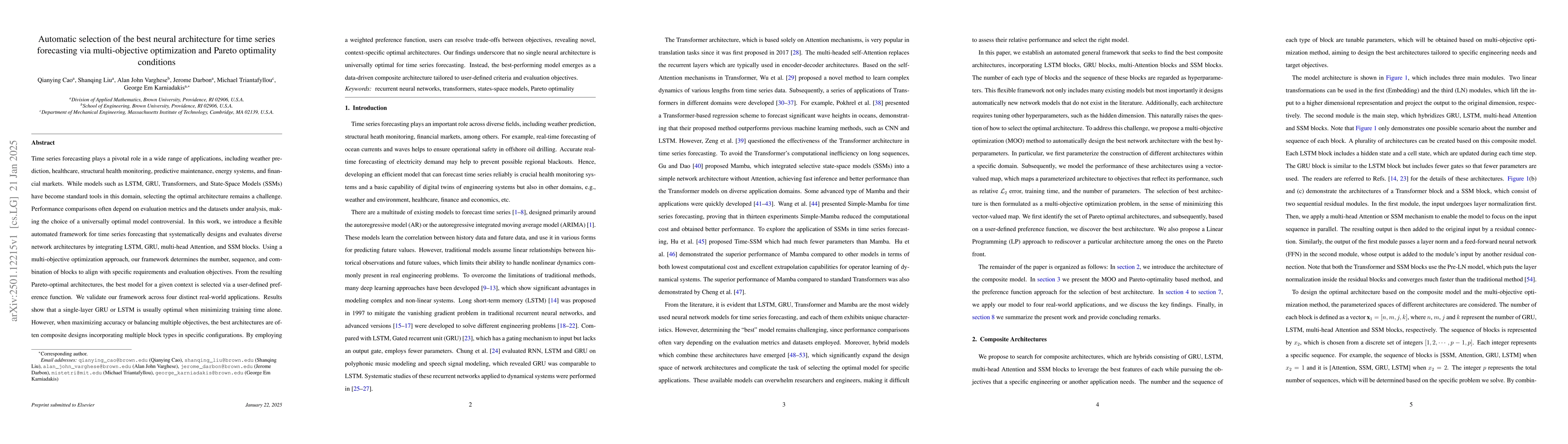 Thumbnail for Automatic selection of the best neural architecture for time series
  forecasting via multi-objective optimization and Pareto optimality conditions