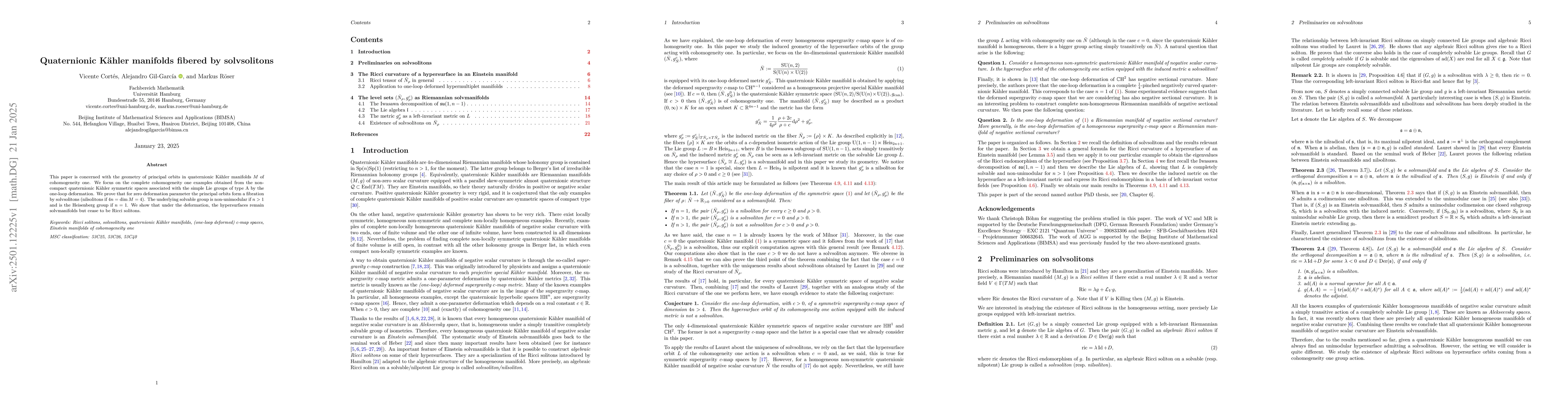 Thumbnail for Quaternionic Kähler manifolds fibered by solvsolitons