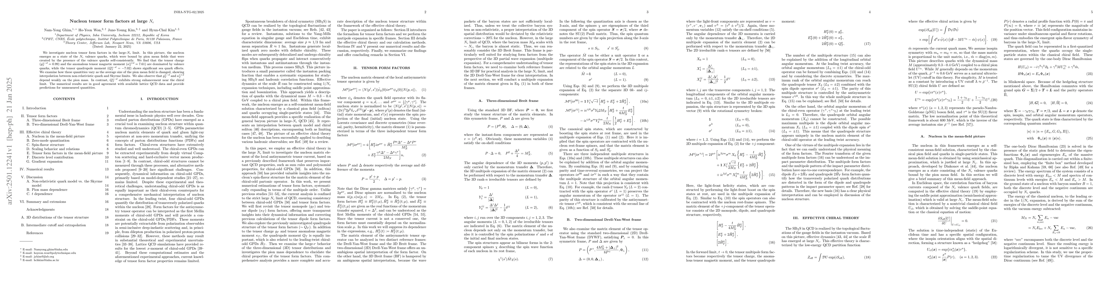 Thumbnail for Nucleon tensor form factors at large $N_{c}$