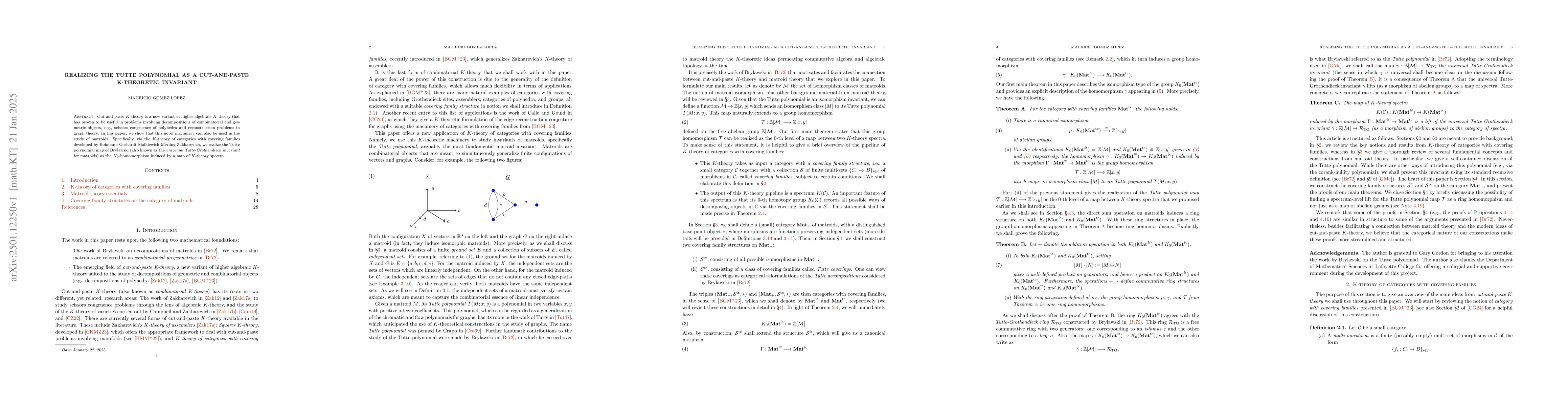 Thumbnail for Realizing the Tutte polynomial as a cut-and-paste K-theoretic invariant