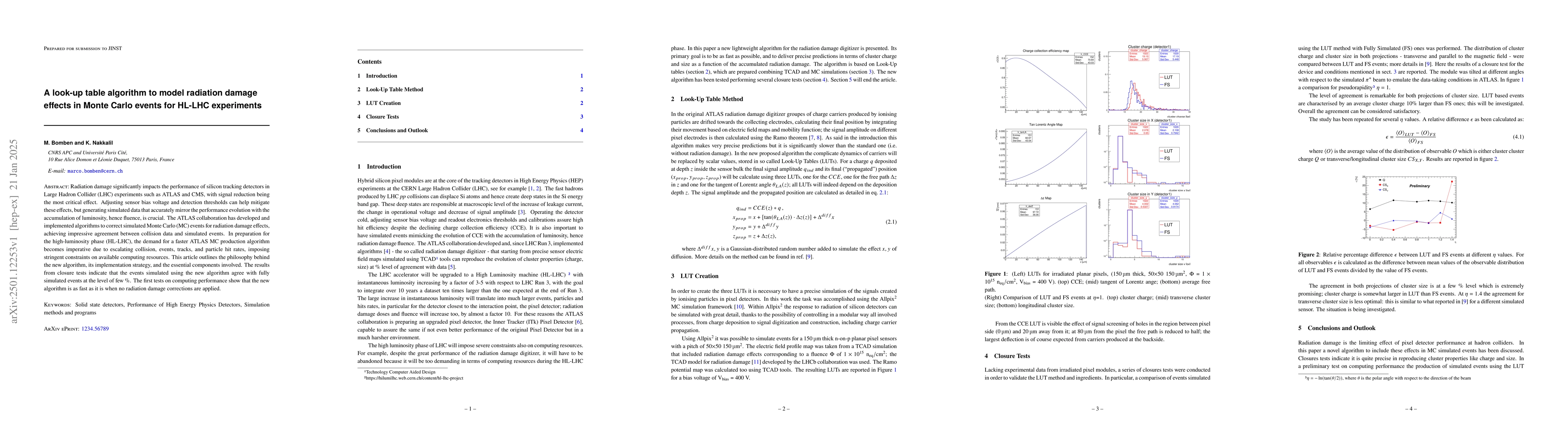 Thumbnail for A look-up table algorithm to model radiation damage effects in Monte
  Carlo events for HL-LHC experiments
