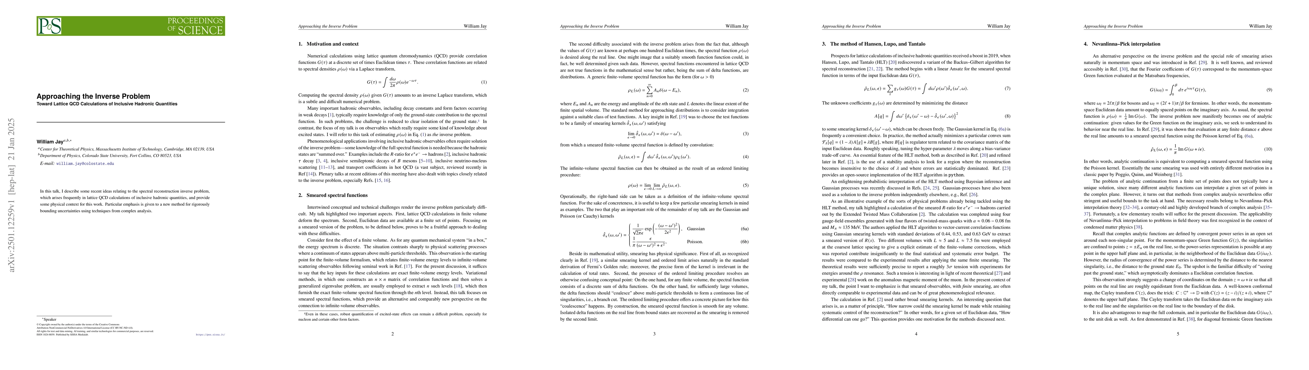 Thumbnail for Approaching the Inverse Problem: Toward Lattice QCD Calculations of
  Inclusive Hadronic Quantities