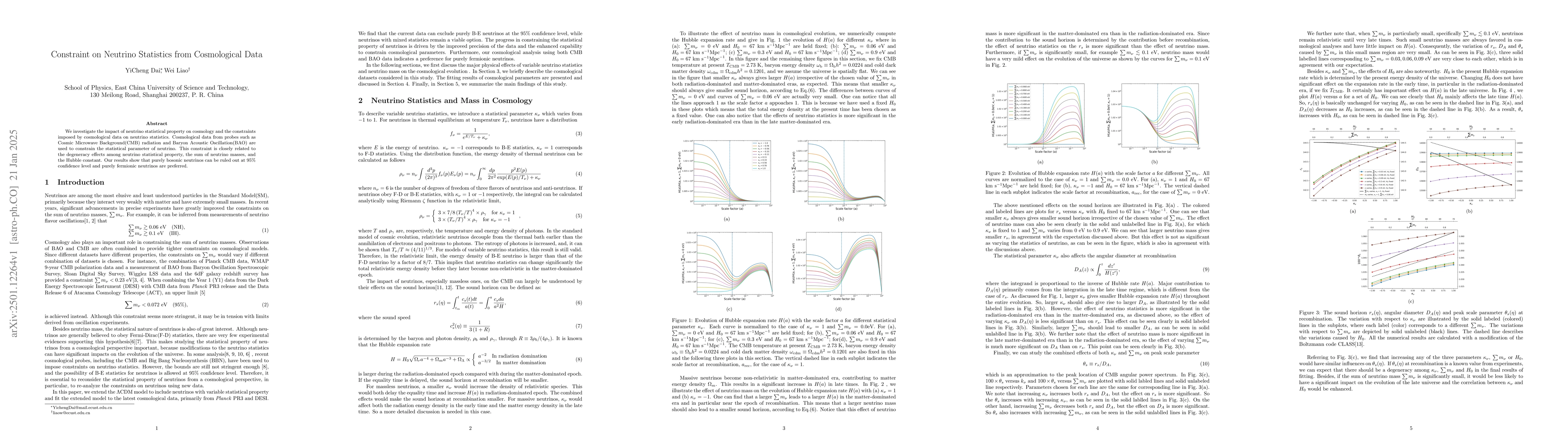 Thumbnail for Constraint on Neutrino Statistics from Cosmological Data