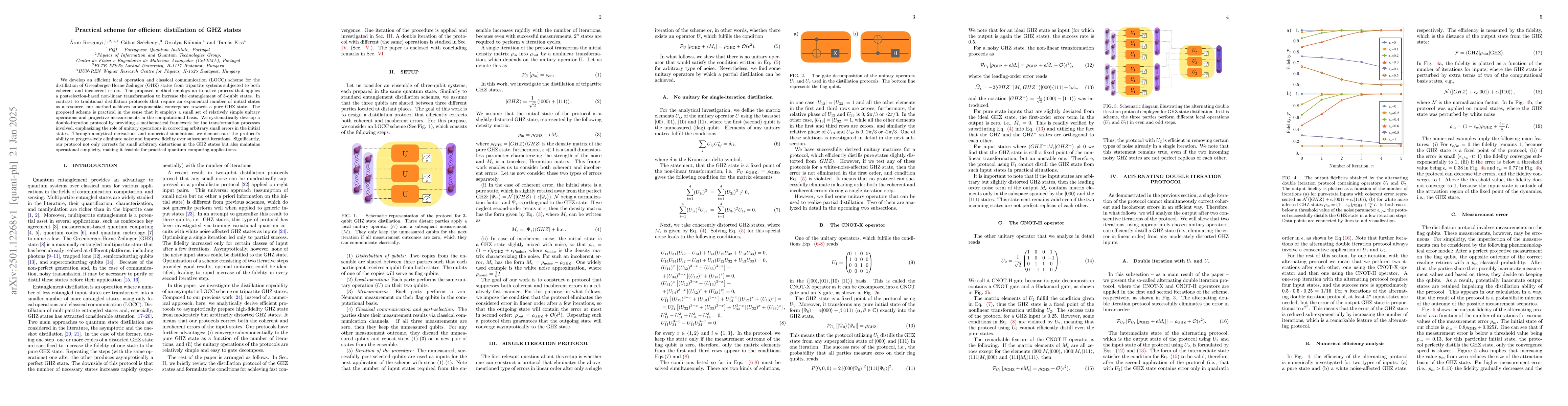 Thumbnail for Practical scheme for efficient distillation of GHZ states