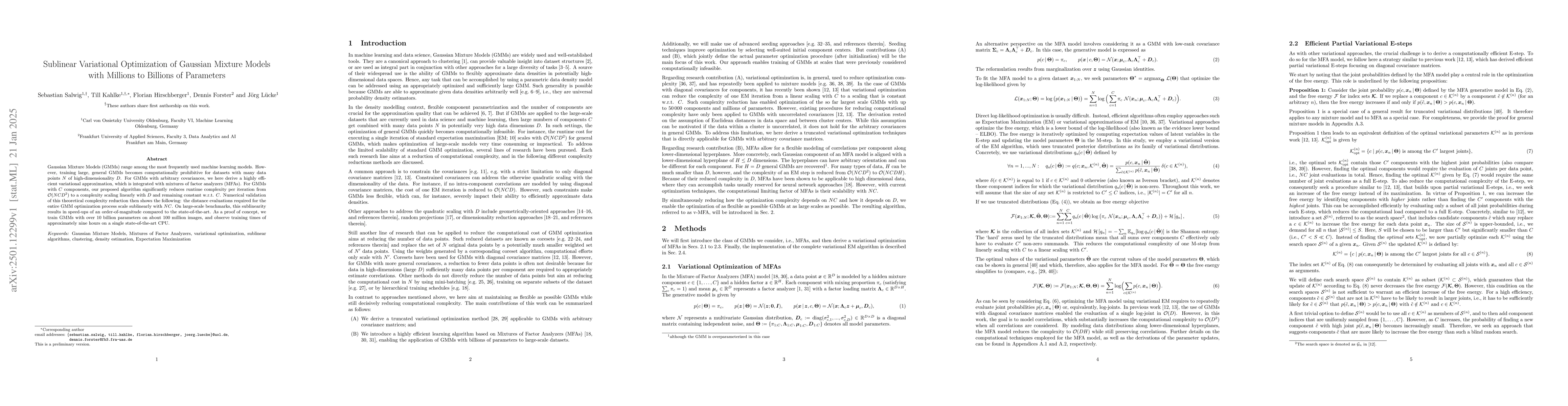 Thumbnail for Sublinear Variational Optimization of Gaussian Mixture Models with
  Millions to Billions of Parameters