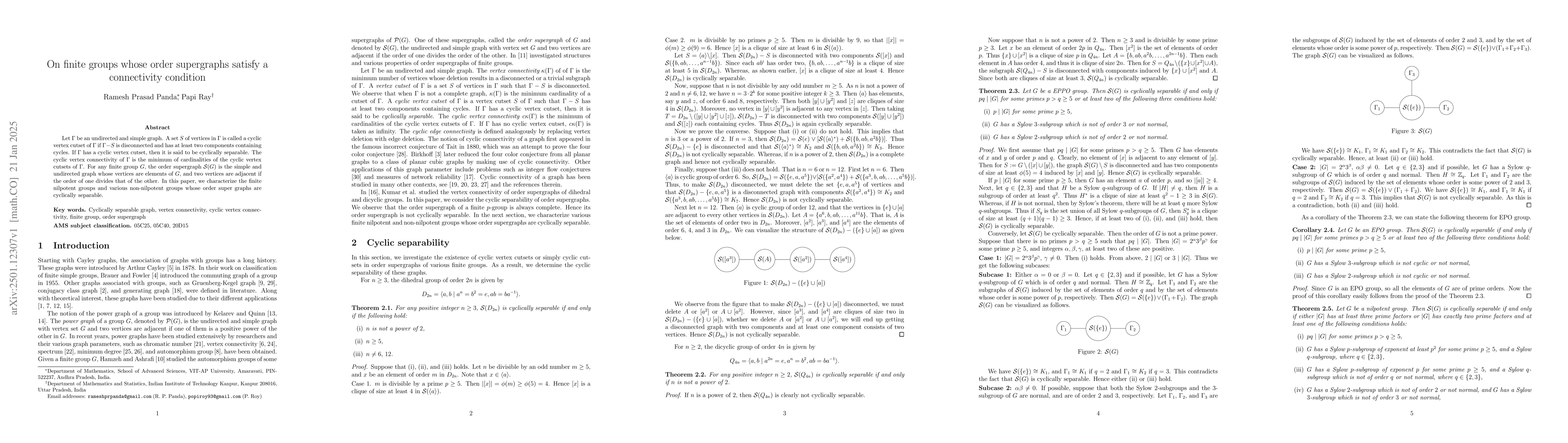 Thumbnail for On finite groups whose order supergraphs satisfy a connectivity
  condition