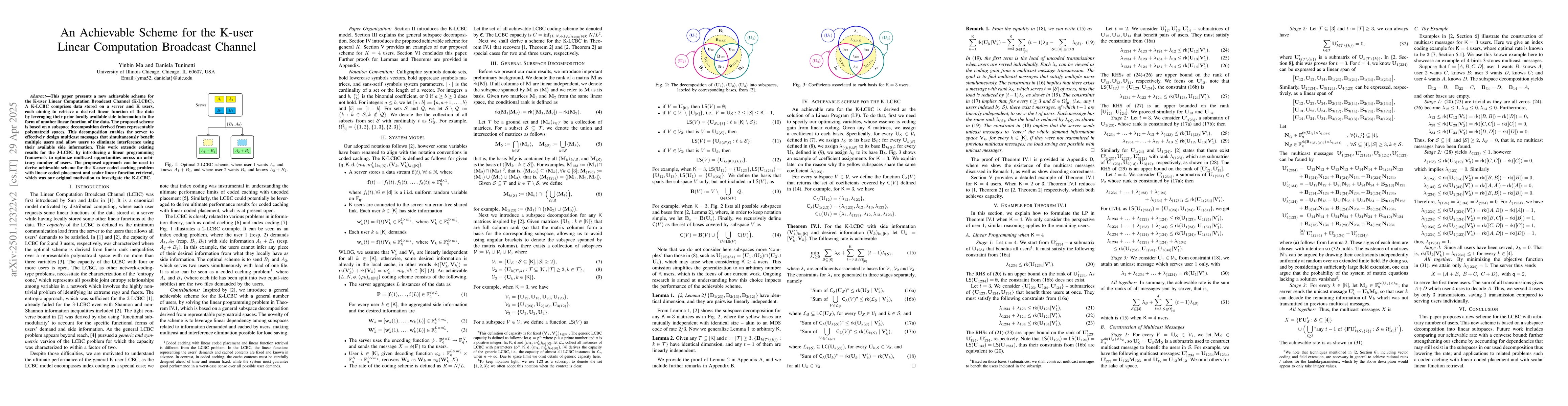 Thumbnail for A General Achievable Scheme for Linear Computation Broadcast Channel
