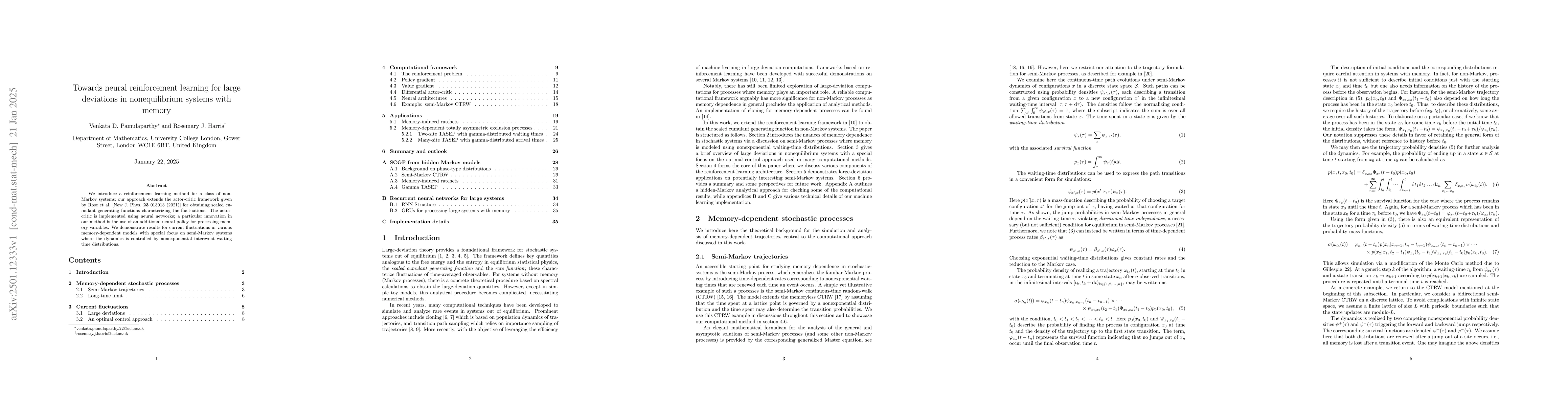 Thumbnail for Towards neural reinforcement learning for large deviations in
  nonequilibrium systems with memory