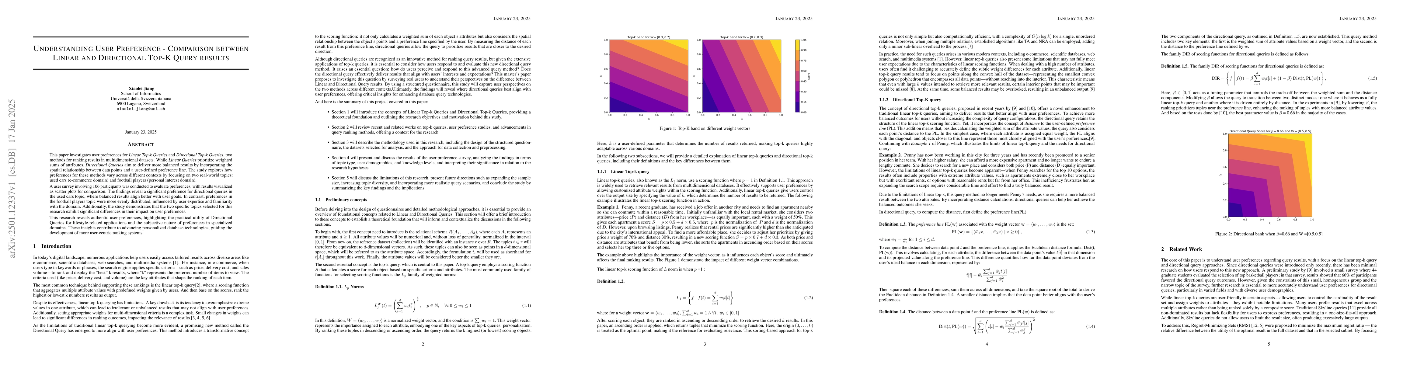 Thumbnail for Understanding User Preference -- Comparison between Linear and
  Directional Top-K Query results
