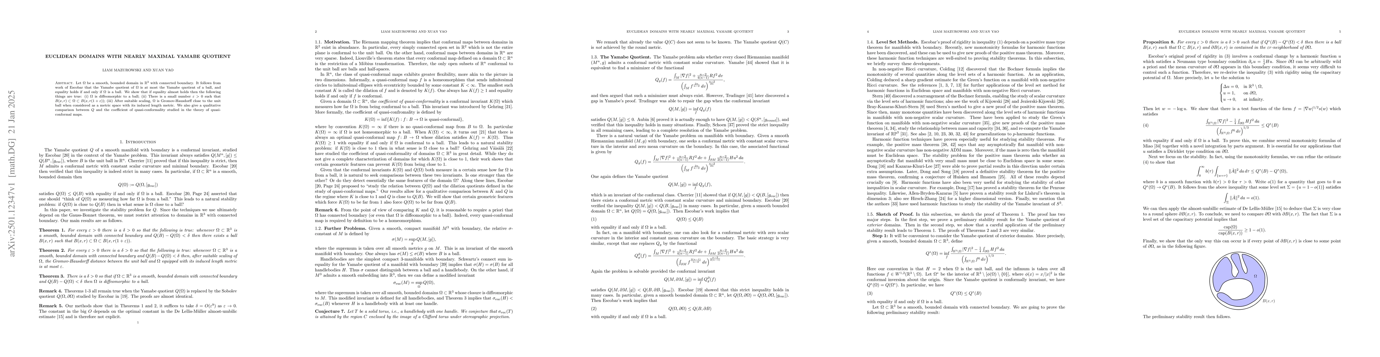 Thumbnail for Euclidean Domains with Nearly Maximal Yamabe Quotient