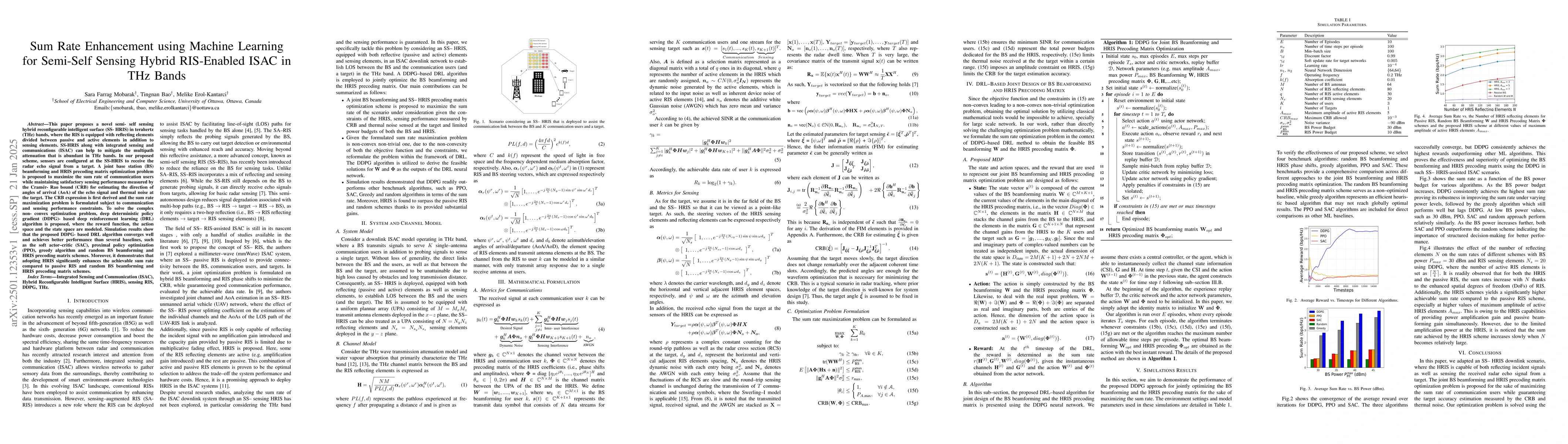 Thumbnail for Sum Rate Enhancement using Machine Learning for Semi-Self Sensing Hybrid
  RIS-Enabled ISAC in THz Bands