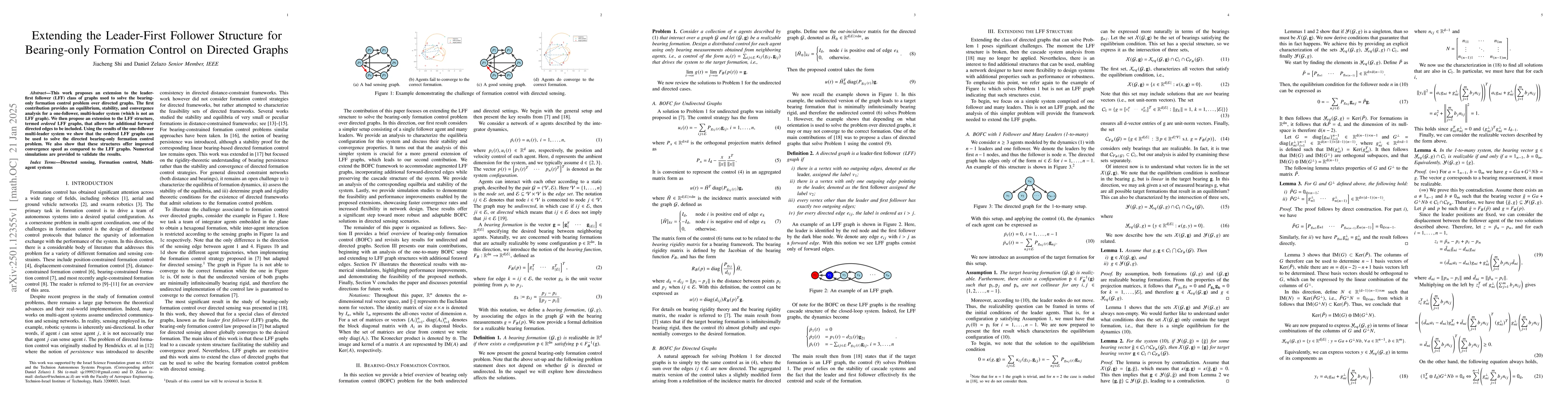 Thumbnail for Extending the Leader-First Follower Structure for Bearing-only Formation
  Control on Directed Graphs