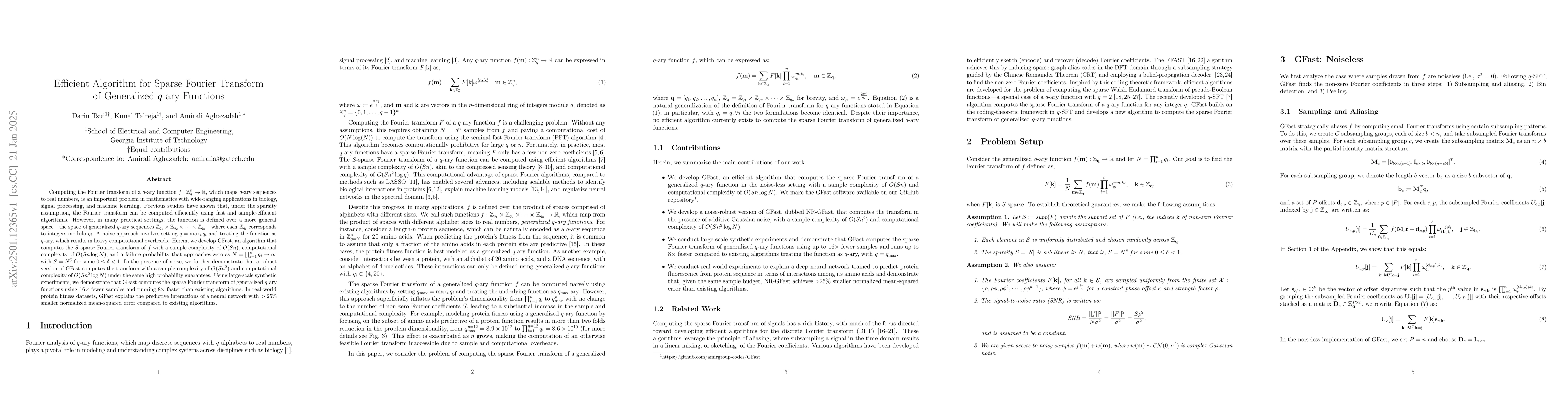 Thumbnail for Efficient Algorithm for Sparse Fourier Transform of Generalized q-ary
  Functions