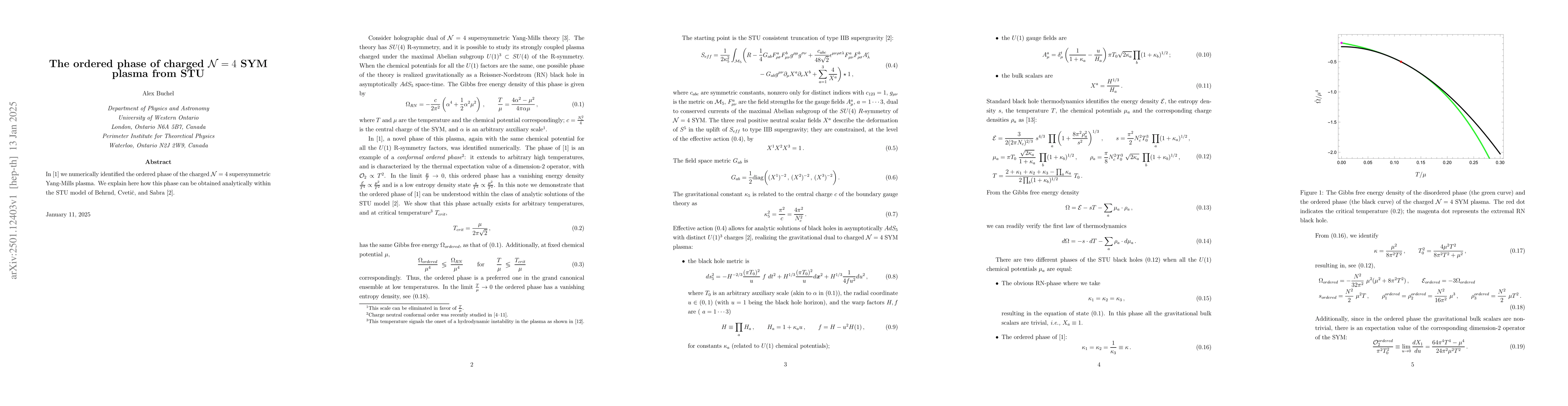 Thumbnail for The ordered phase of charged N=4 SYM plasma from STU