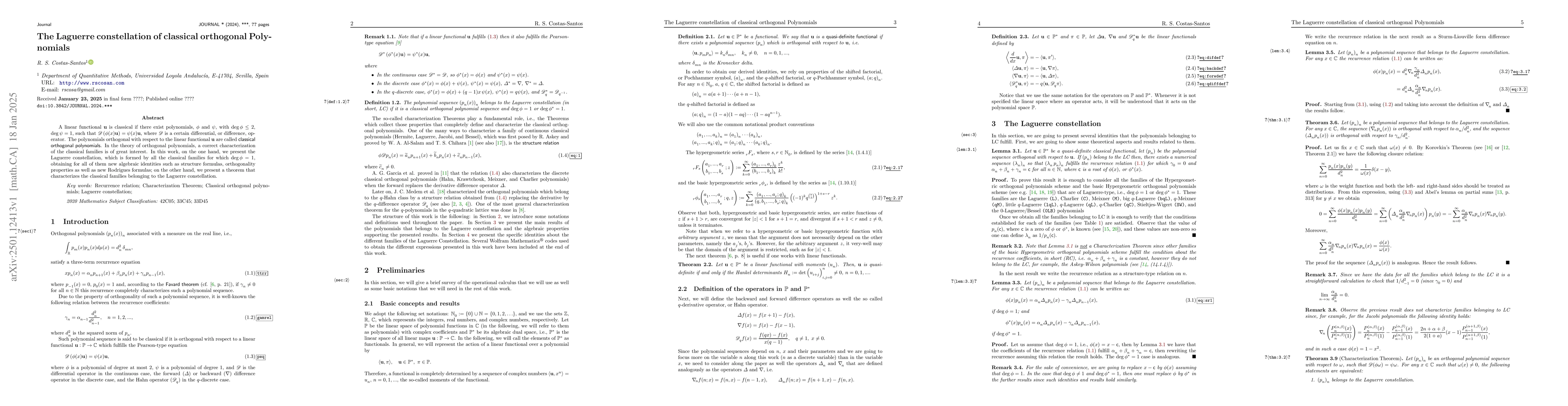 Thumbnail for The Laguerre constellation of classical orthogonal Polynomials
