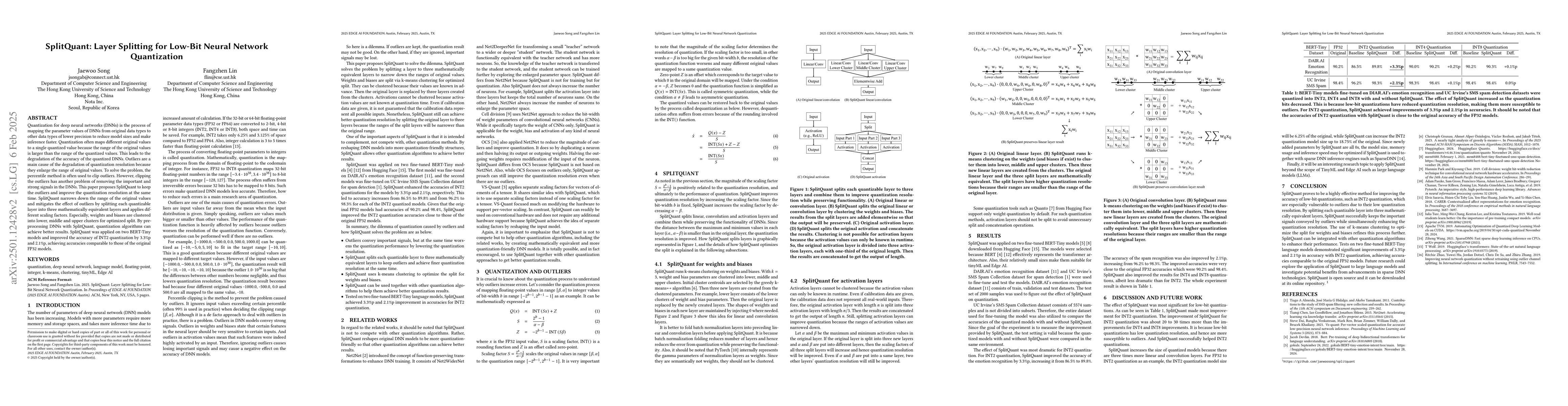 Thumbnail for SplitQuant: Layer Splitting for Low-Bit Neural Network Quantization