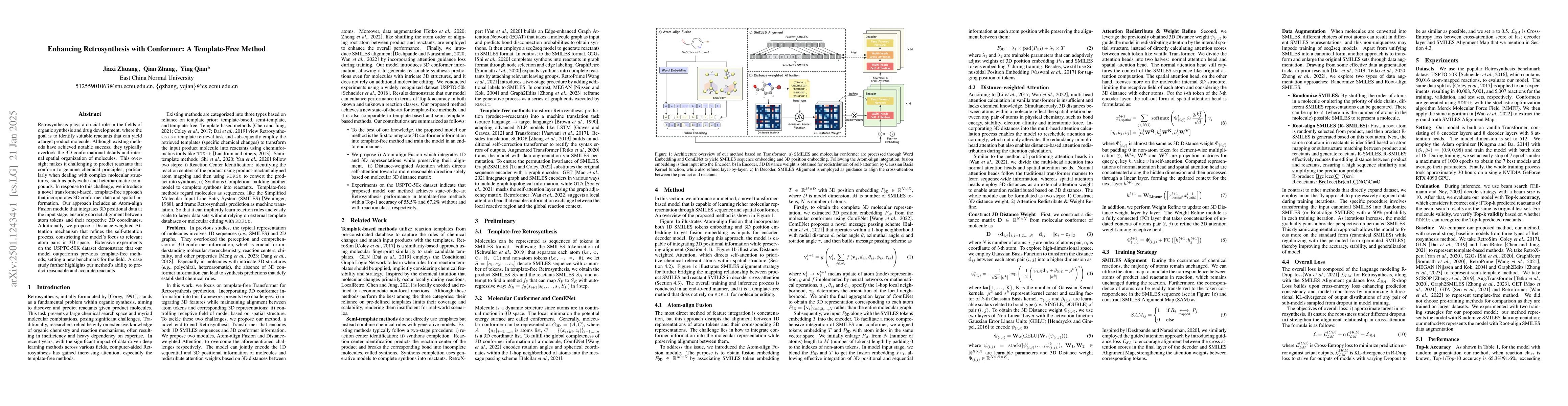 Thumbnail for Enhancing Retrosynthesis with Conformer: A Template-Free Method