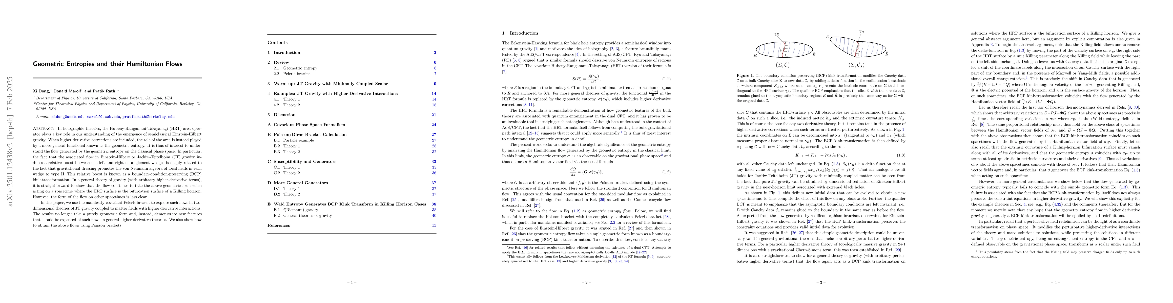 Thumbnail for Geometric Entropies and their Hamiltonian Flows