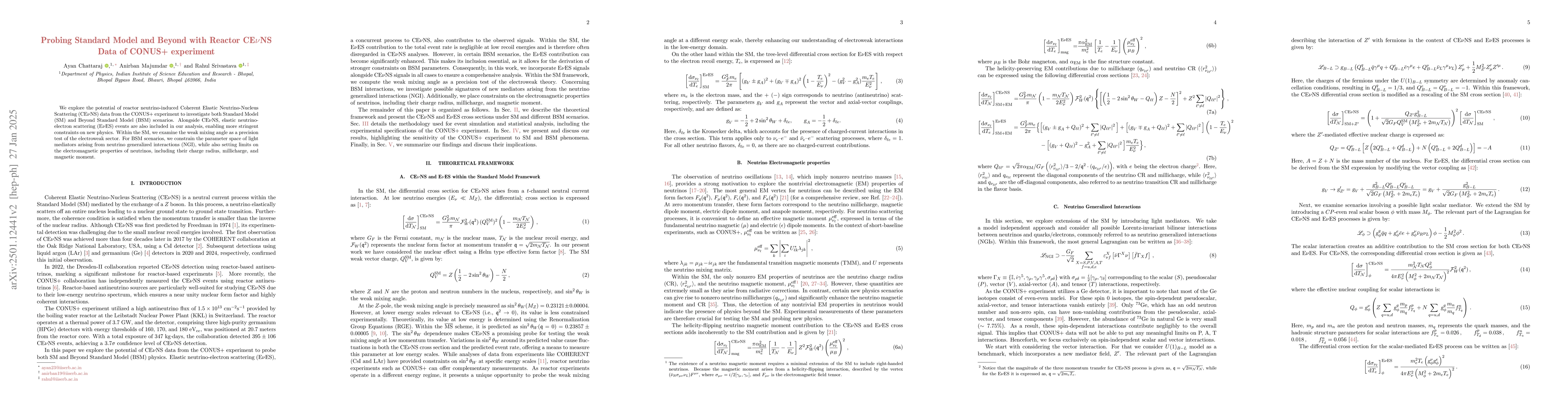 Thumbnail for Probing Standard Model and Beyond with Reactor CE$ν$NS Data of CONUS+
  experiment