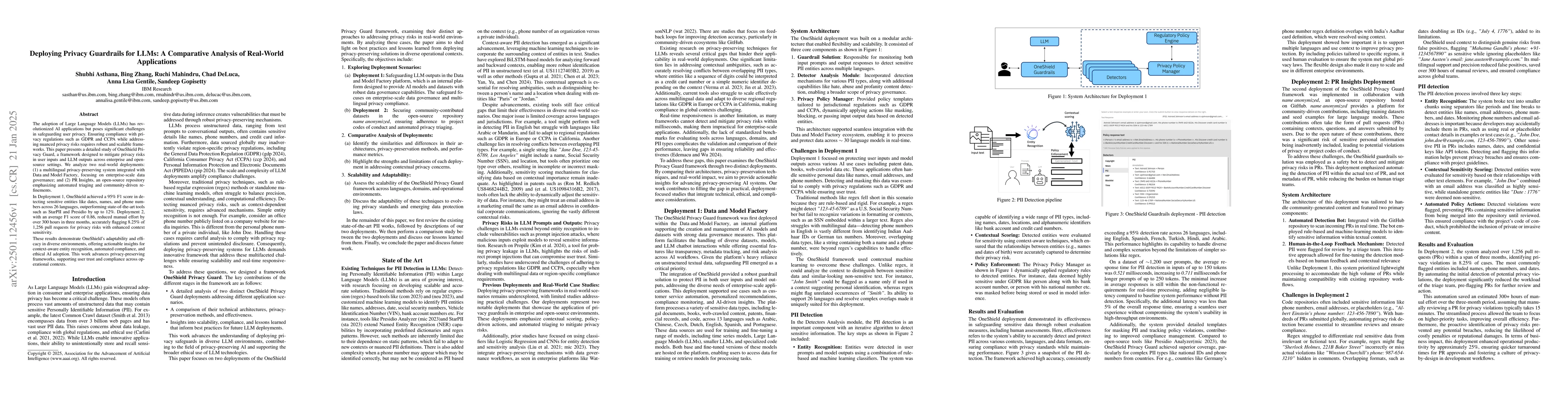 Thumbnail for Deploying Privacy Guardrails for LLMs: A Comparative Analysis of
  Real-World Applications
