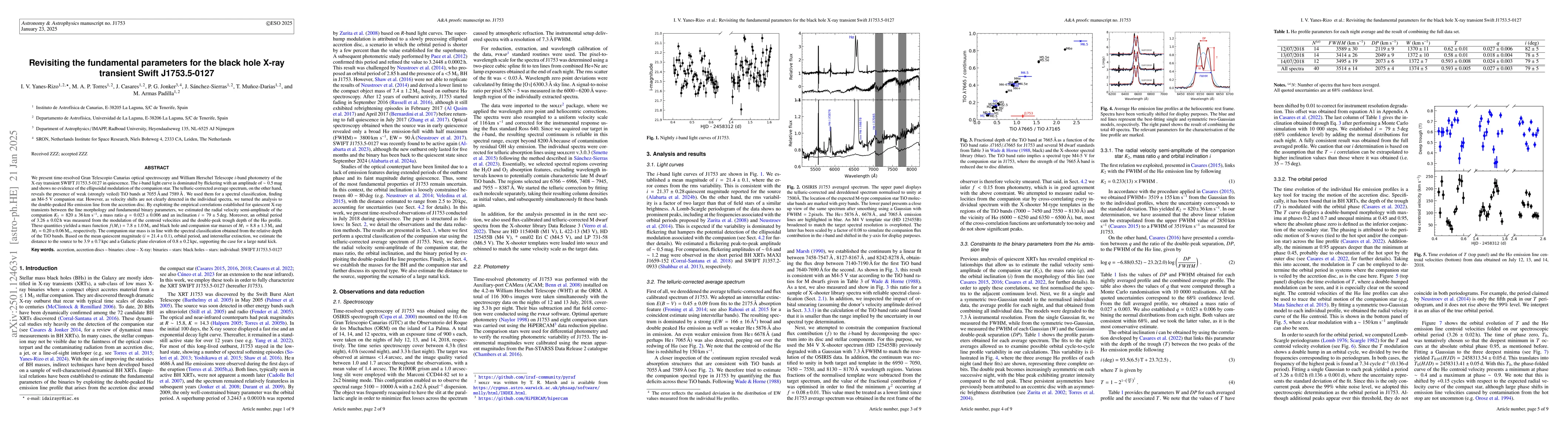 Thumbnail for Revisiting the fundamental parameters for the black hole X-ray transient
  Swift J1753.5-0127