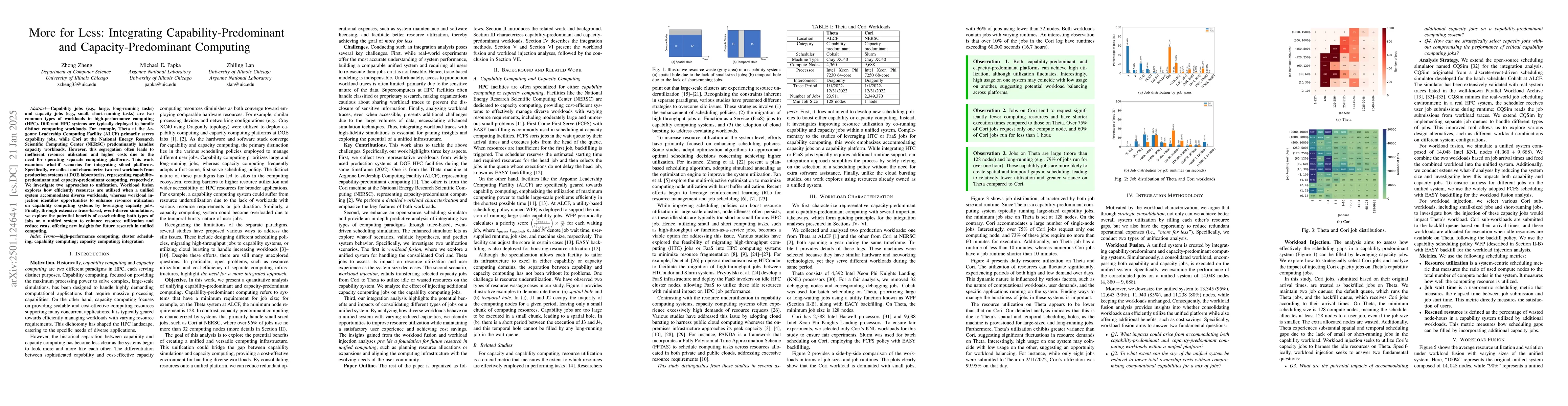 Thumbnail for More for Less: Integrating Capability-Predominant and
  Capacity-Predominant Computing
