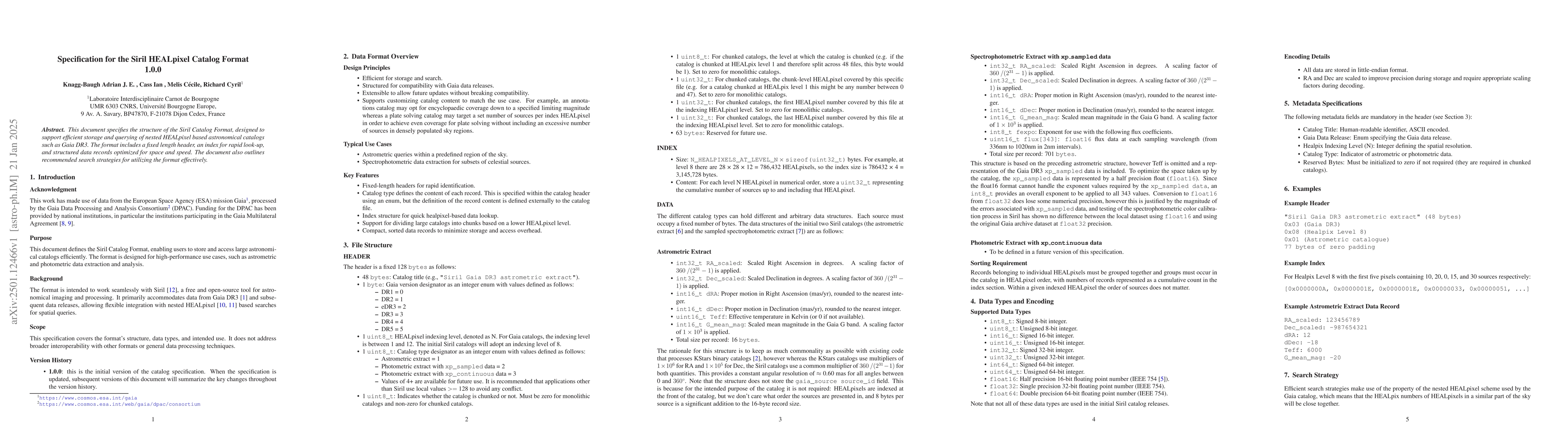 Thumbnail for Specification for the Siril HEALpixel Catalog Format