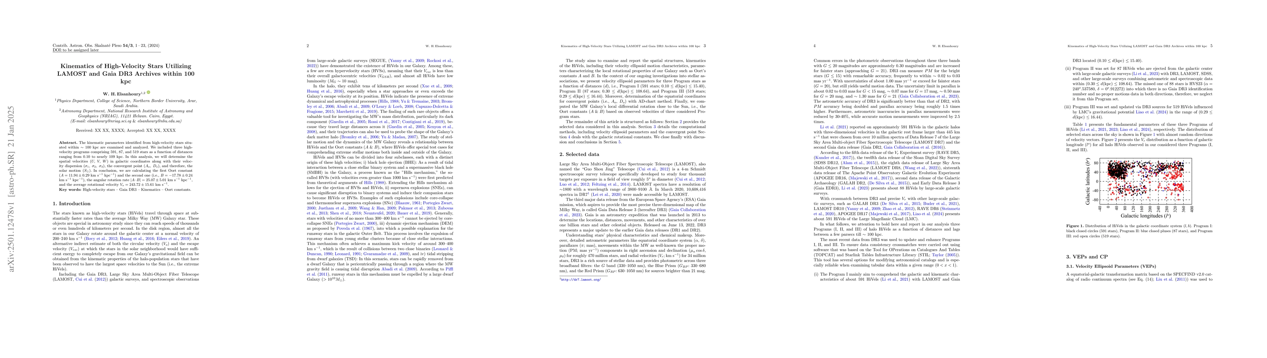 Thumbnail for Kinematics of High-Velocity Stars Utilizing LAMOST and Gaia DR3 Archives
  within 100 kpc