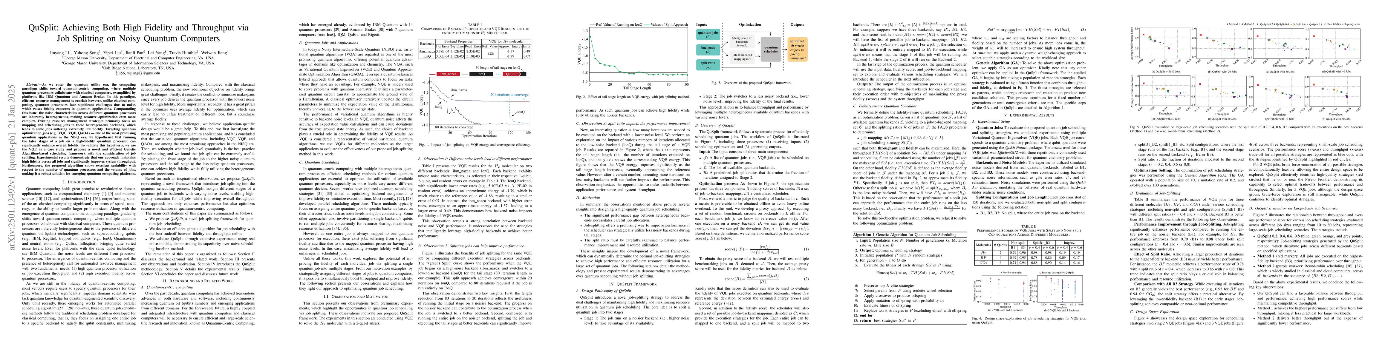 Thumbnail for QuSplit: Achieving Both High Fidelity and Throughput via Job Splitting
  on Noisy Quantum Computers