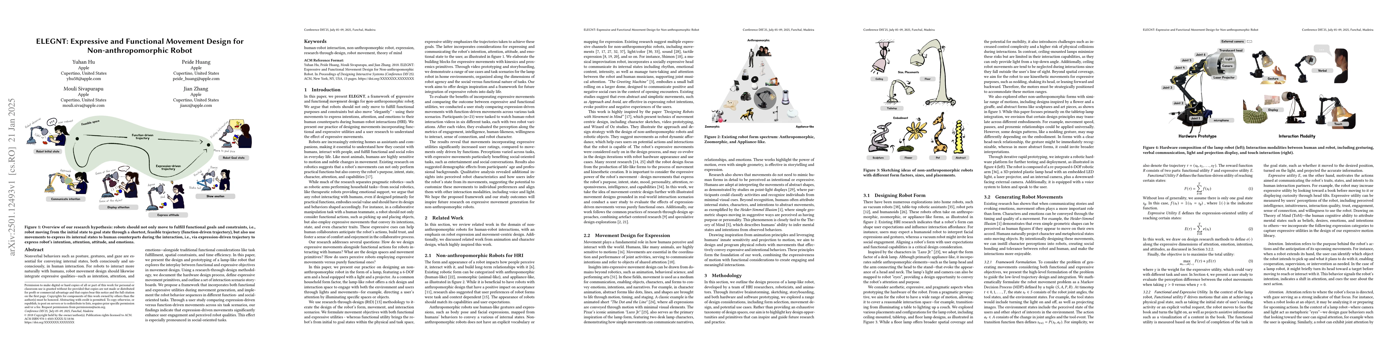 Thumbnail for ELEGNT: Expressive and Functional Movement Design for
  Non-anthropomorphic Robot