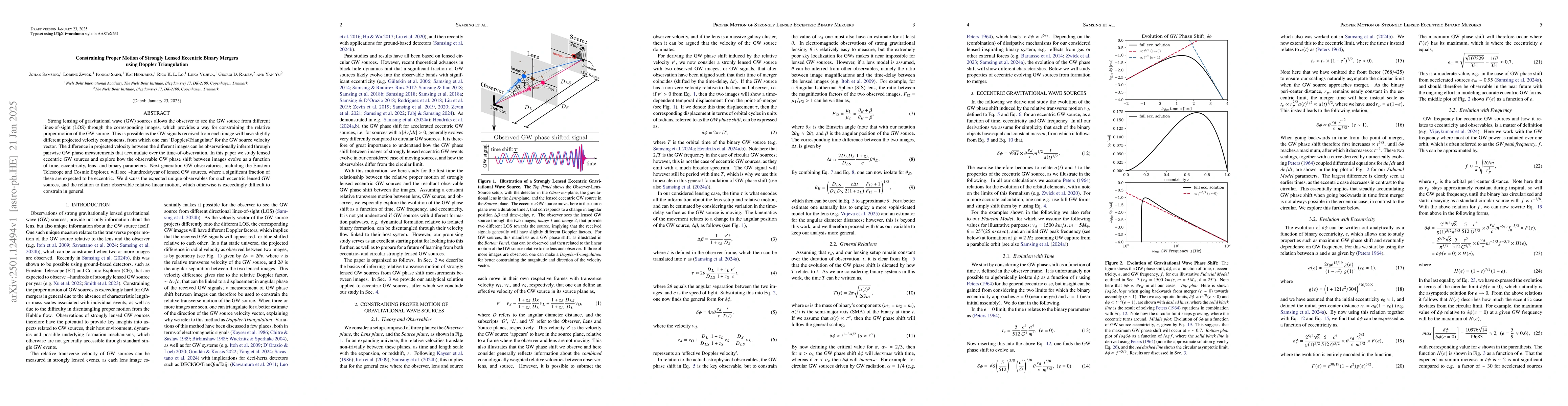 Thumbnail for Constraining Proper Motion of Strongly Lensed Eccentric Binary Mergers
  using Doppler Triangulation