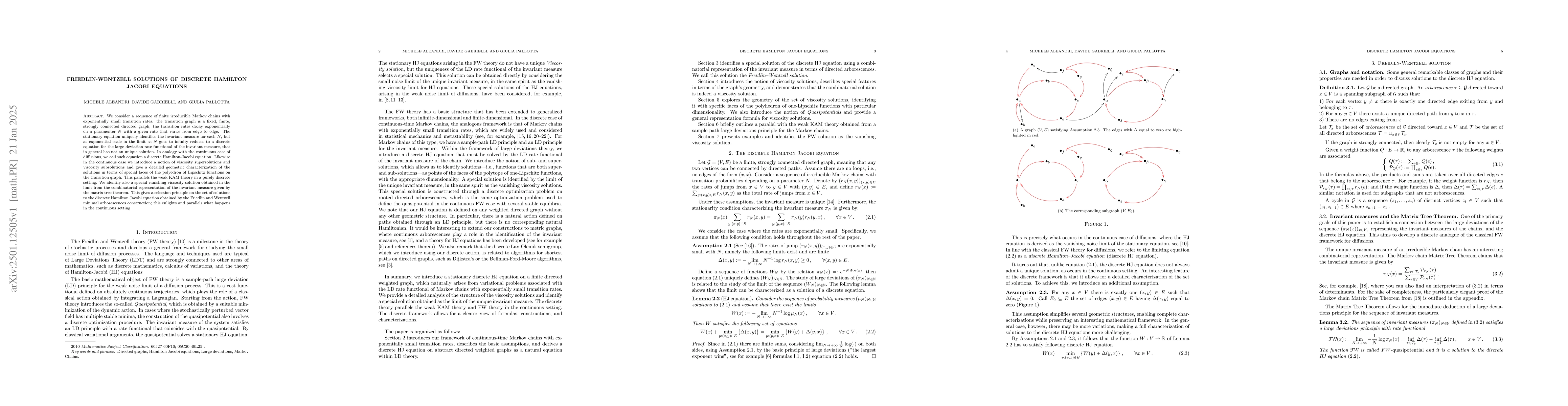 Thumbnail for Friedlin-Wentzell solutions of discrete Hamilton Jacobi equations