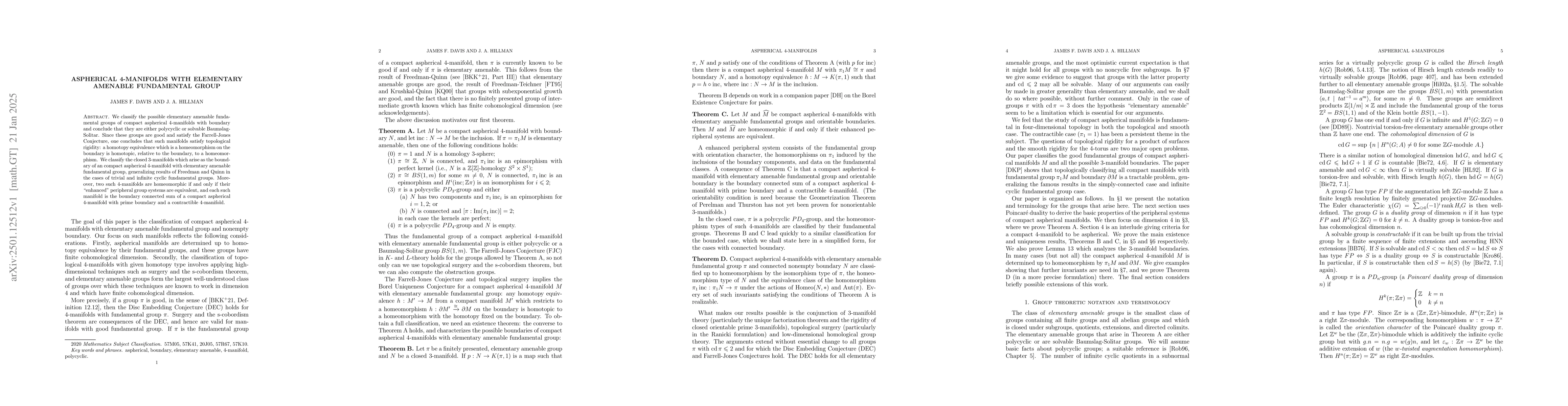 Thumbnail for Aspherical 4-manifolds with elementary amenable fundamental group