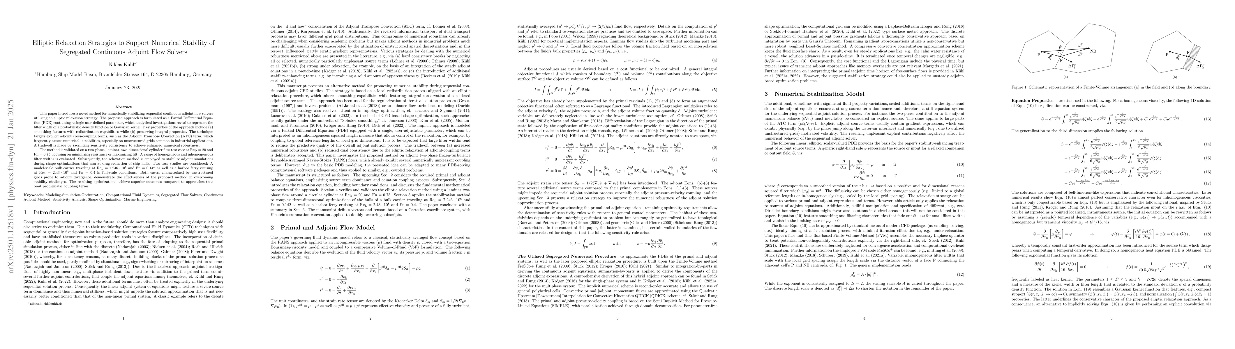 Thumbnail for Elliptic Relaxation Strategies to Support Numerical Stability of
  Segregated Continuous Adjoint Flow Solvers