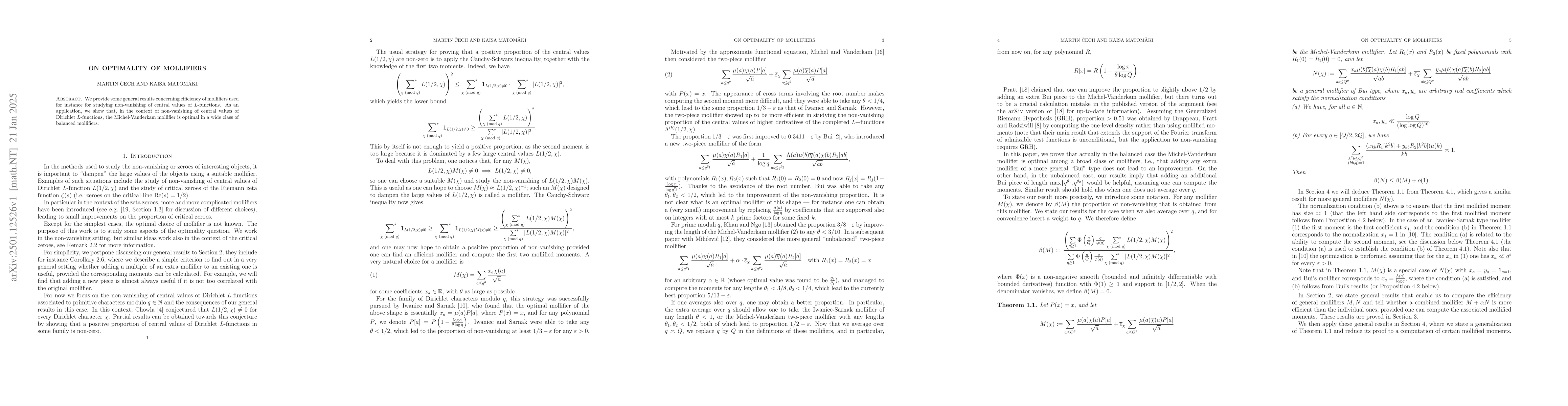Thumbnail for On optimality of mollifiers