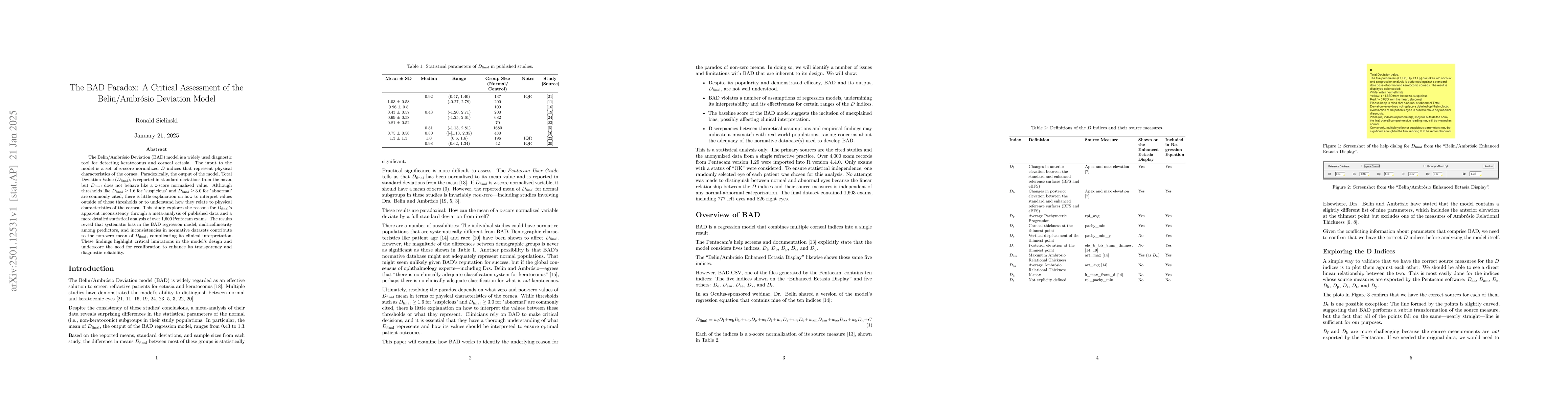 Thumbnail for The BAD Paradox: A Critical Assessment of the Belin/Ambrósio Deviation
  Model