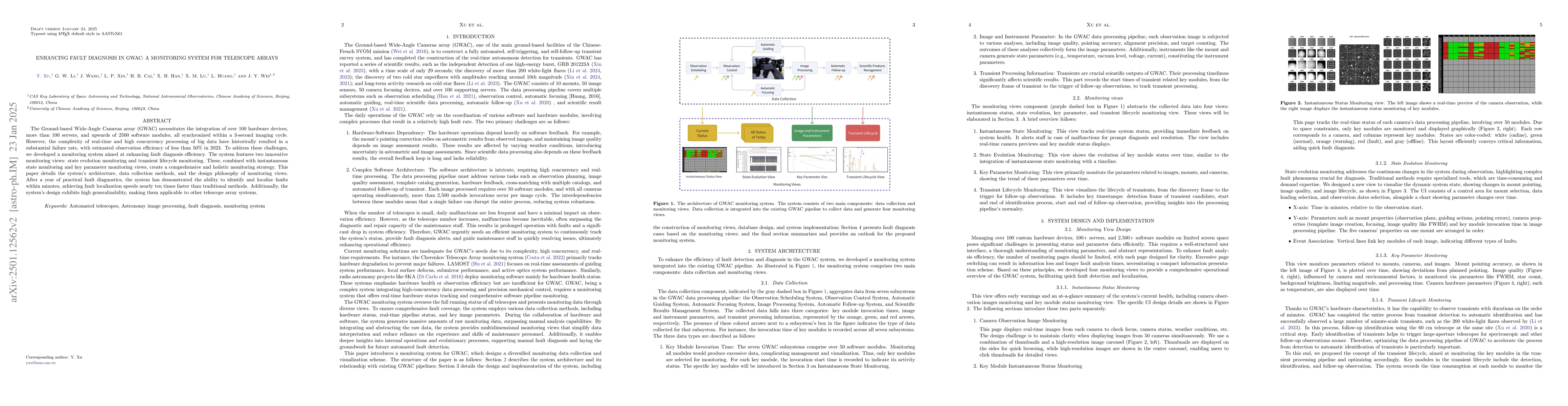 Thumbnail for Enhancing Fault Diagnosis in GWAC: A Monitoring System for Telescope
  Arrays