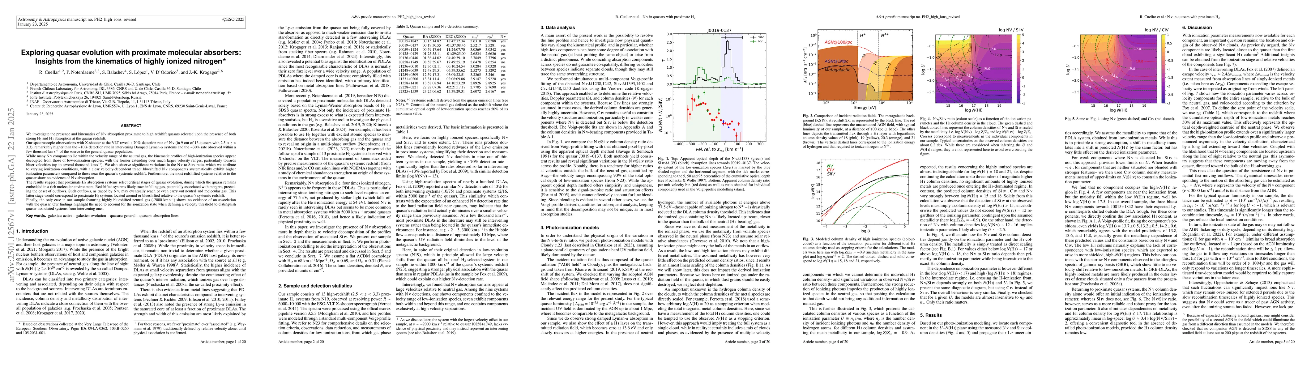 Thumbnail for Exploring quasar evolution with proximate molecular absorbers: Insights
  from the kinematics of highly ionized nitrogen