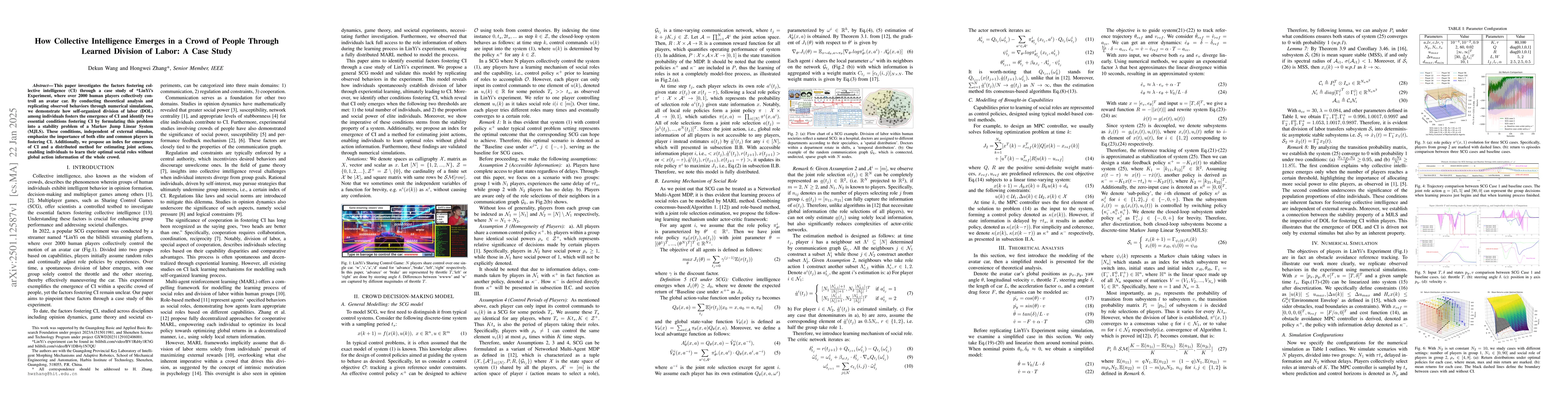 Thumbnail for How Collective Intelligence Emerges in a Crowd of People Through Learned
  Division of Labor: A Case Study