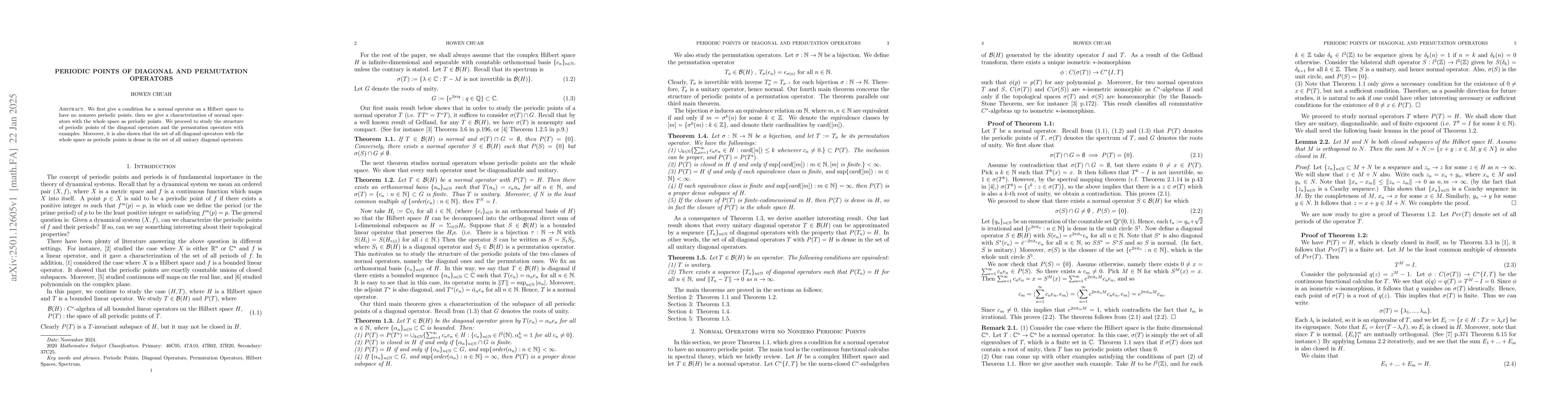 Thumbnail for Periodic Points of Diagonal and Permutation Operators