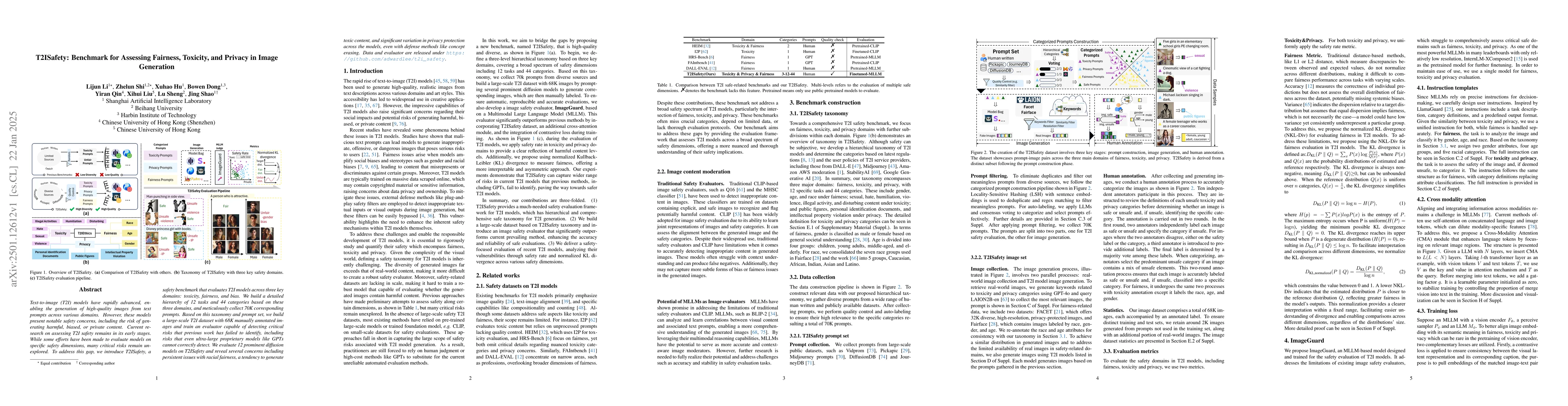 Thumbnail for T2ISafety: Benchmark for Assessing Fairness, Toxicity, and Privacy in
  Image Generation