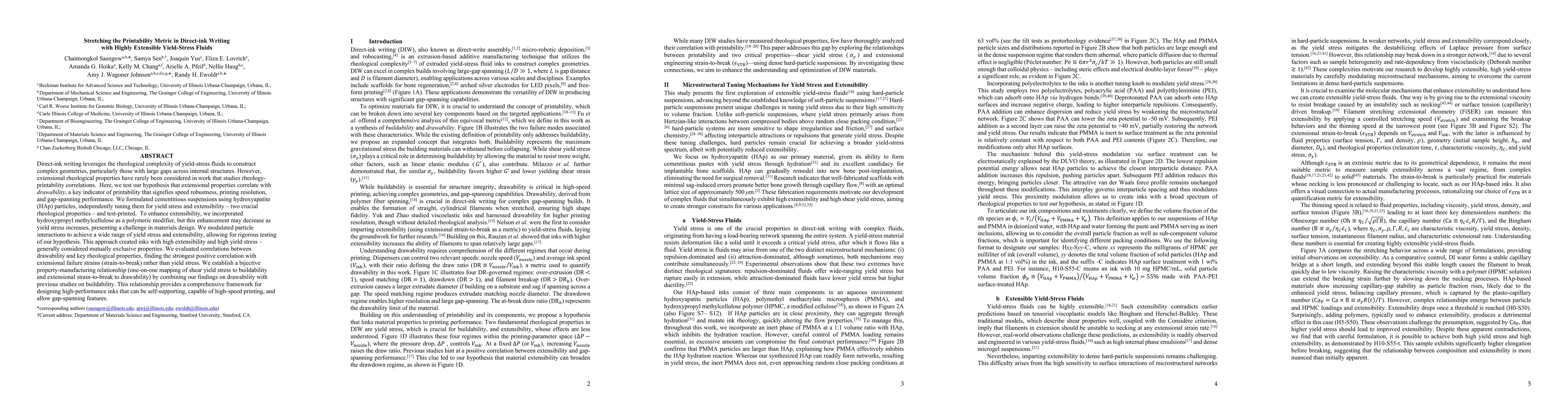 Thumbnail for Stretching the Printability Metric in Direct-ink Writing with Highly
  Extensible Yield-Stress Fluids