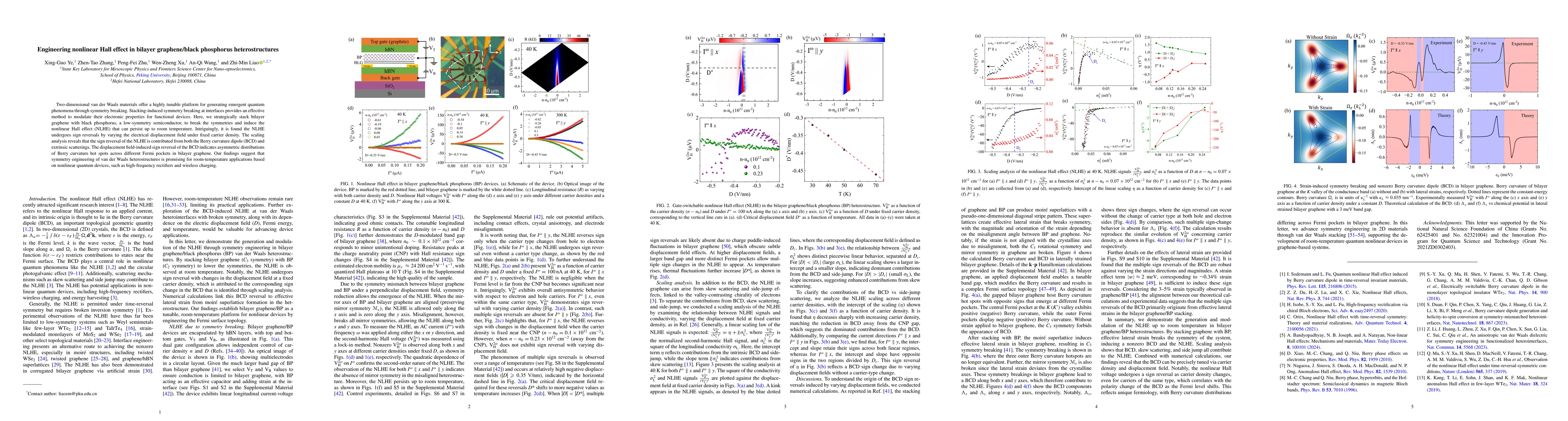 Thumbnail for Engineering nonlinear Hall effect in bilayer graphene/black phosphorus
  heterostructures
