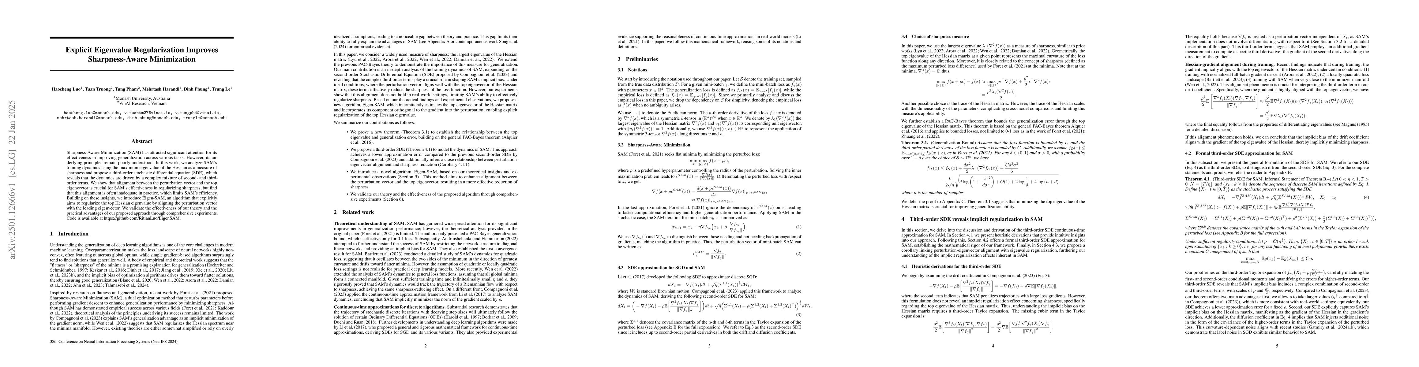 Thumbnail for Explicit Eigenvalue Regularization Improves Sharpness-Aware Minimization