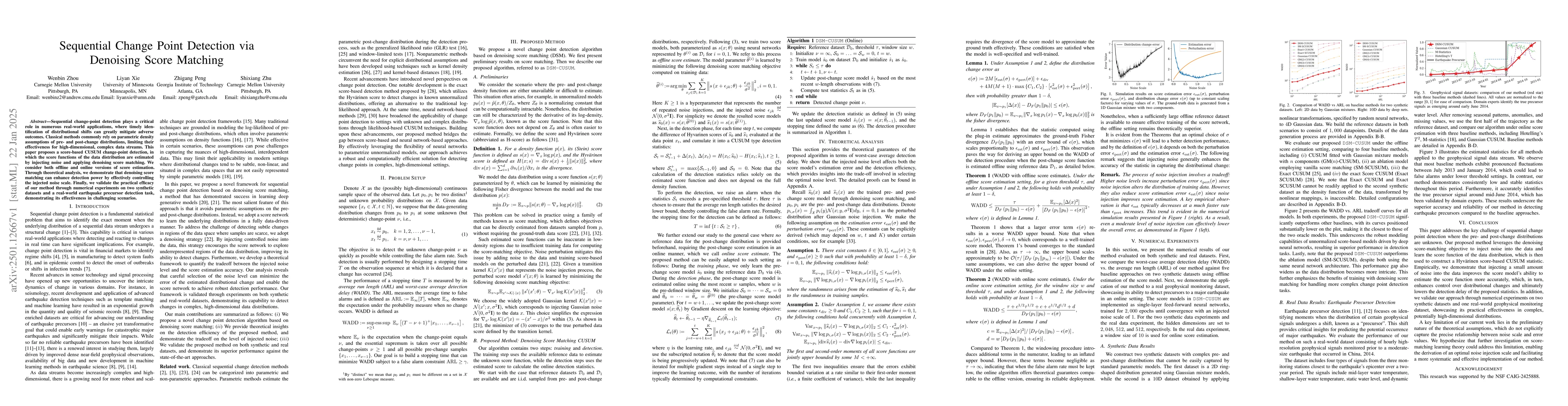 Thumbnail for Sequential Change Point Detection via Denoising Score Matching