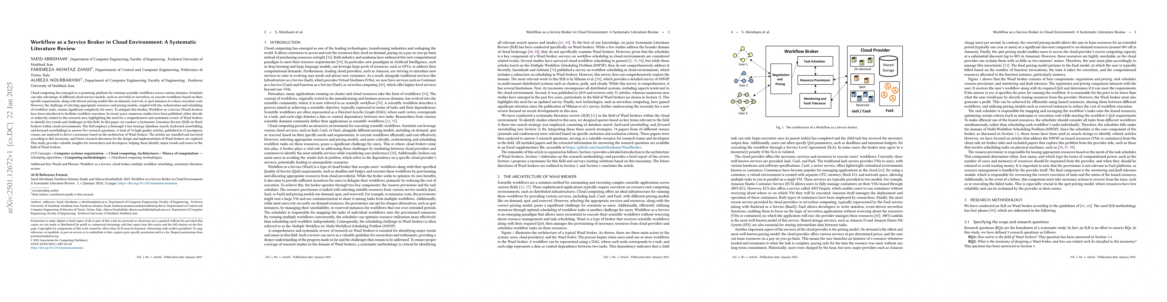 Thumbnail for Workflow as a Service Broker in Cloud Environment: A Systematic
  Literature Review